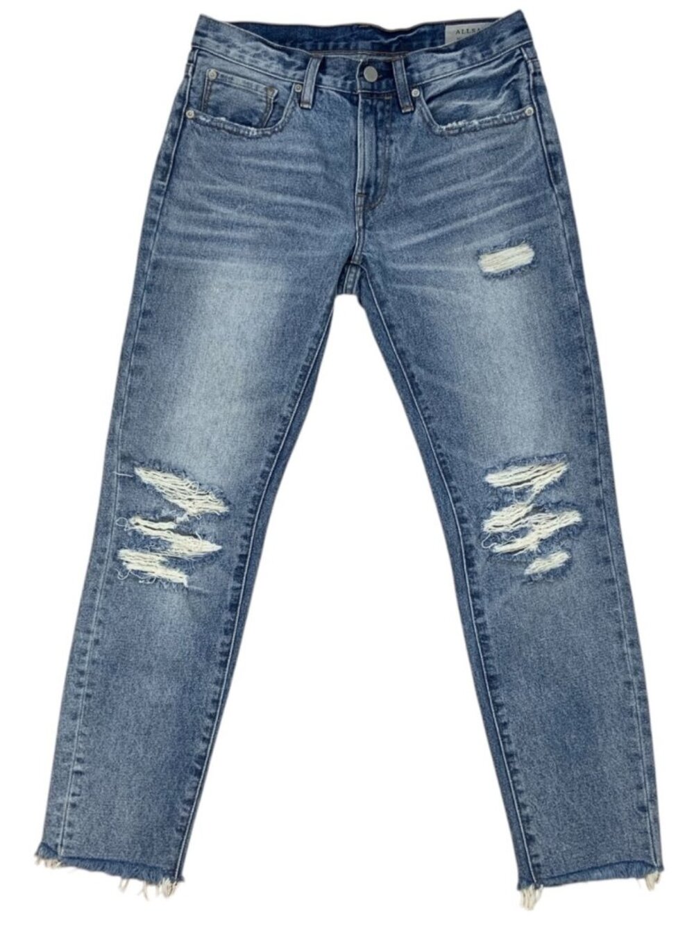 All Saints Muse Slim Destroy Jean 26 Blue Low Rise